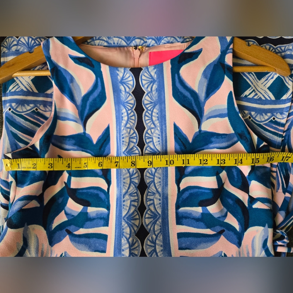 Lilly Pulitzer Blue and Pink Tropical Swim Coverup, Size 0 - Picture 8 of 8